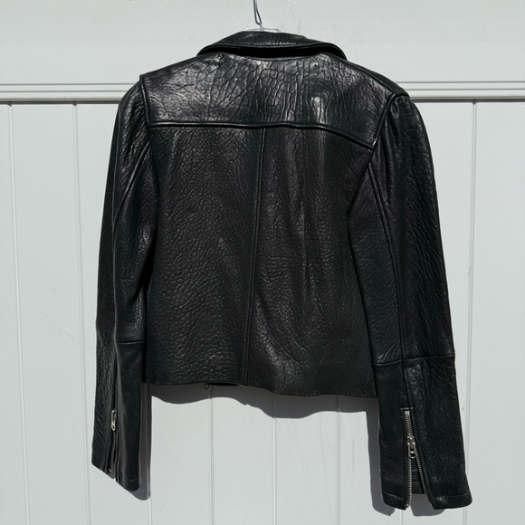 Topshop boutique ( higher end line) 2000s Black full real textured leather jcket - Picture 7 of 13